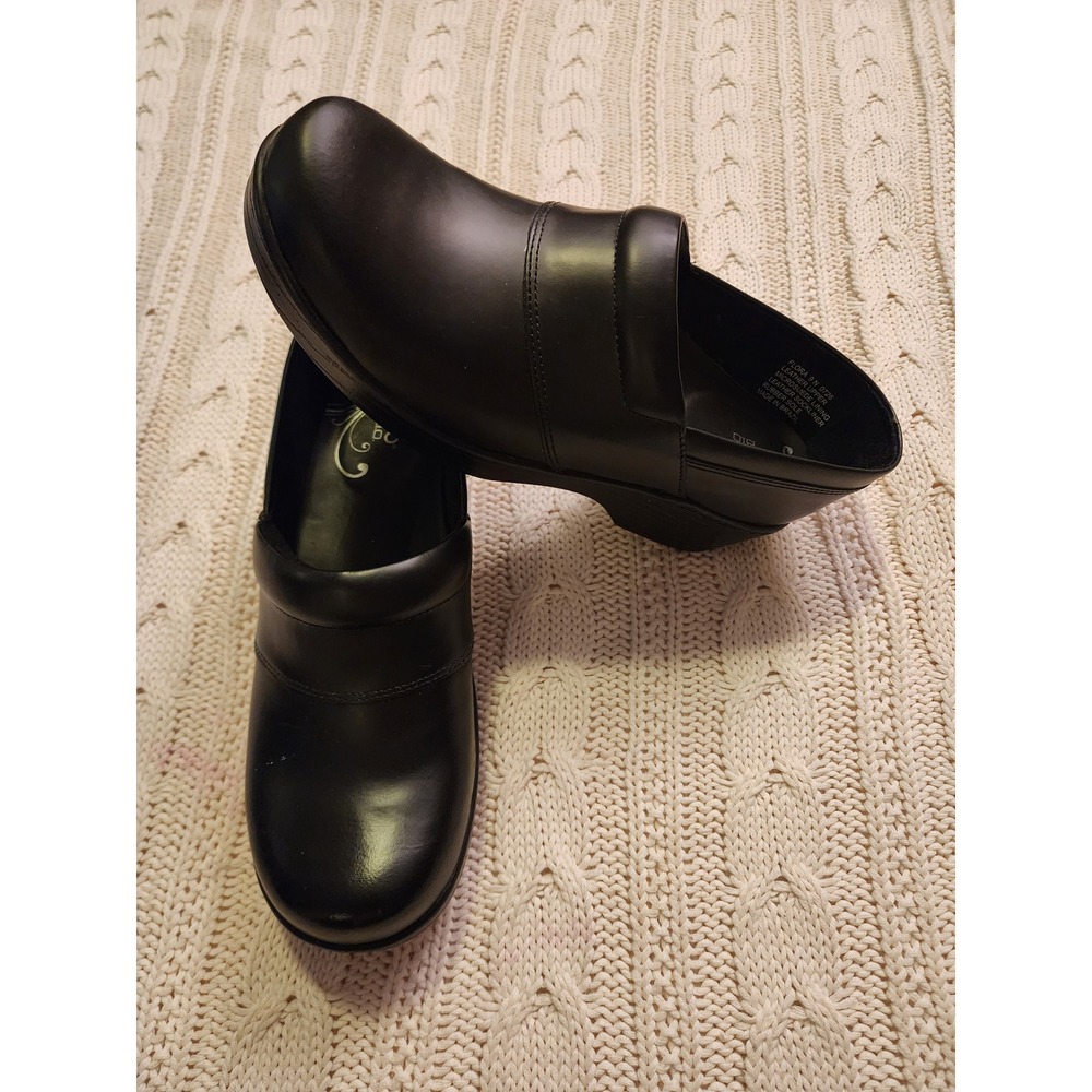 ABEO B.I.O. System Flora Black Leather Clogs 9N NWOT